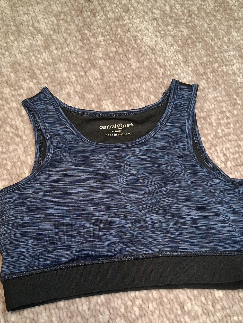 Central Park Blue Space-Dye Supportive Sports Bra